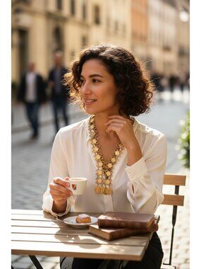 Vintage "Mod-Boho" Napoleon I Coin Statement Necklace 28"